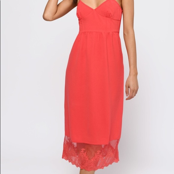 Tobi NWT Coral Lace Renesmee Midi Bohemian Tank Dress Size XS - Picture 8 of 8